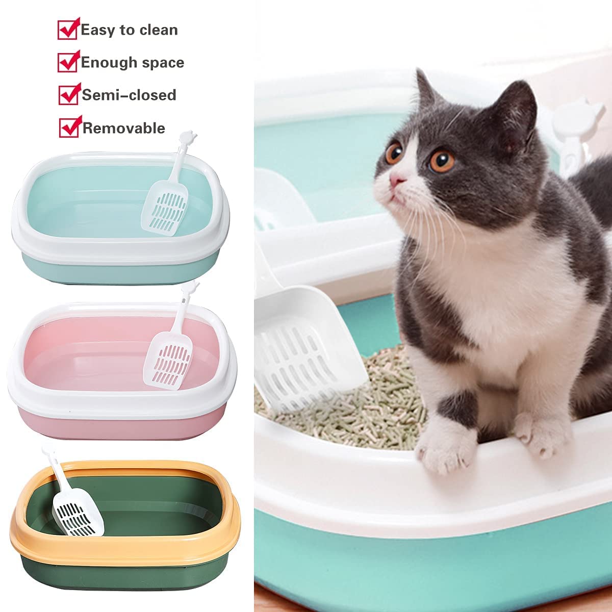 RvPaws Smart and Durable Litter Tray for Dog, Cat Litter Tray Cat Litter Tray with Rim, Reduces Outdoor, Perfect Starter for Toilet Training Your Kitten and Puppies 1