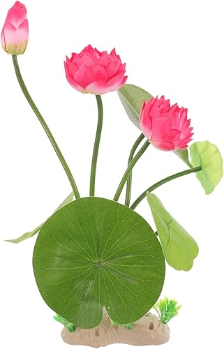 LOGOFUN Acuario Lotus Flower Plantas Artificial Lotus Flower Simulación Plástico Lotus Fish Tank Decoraciones