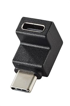 ELECOM Type-C Adapter L-Shaped Vertical USB-C to C Converter Connector USB 3.2 Gen 2 10 Gbps 60W Black AD-CFCML02BK