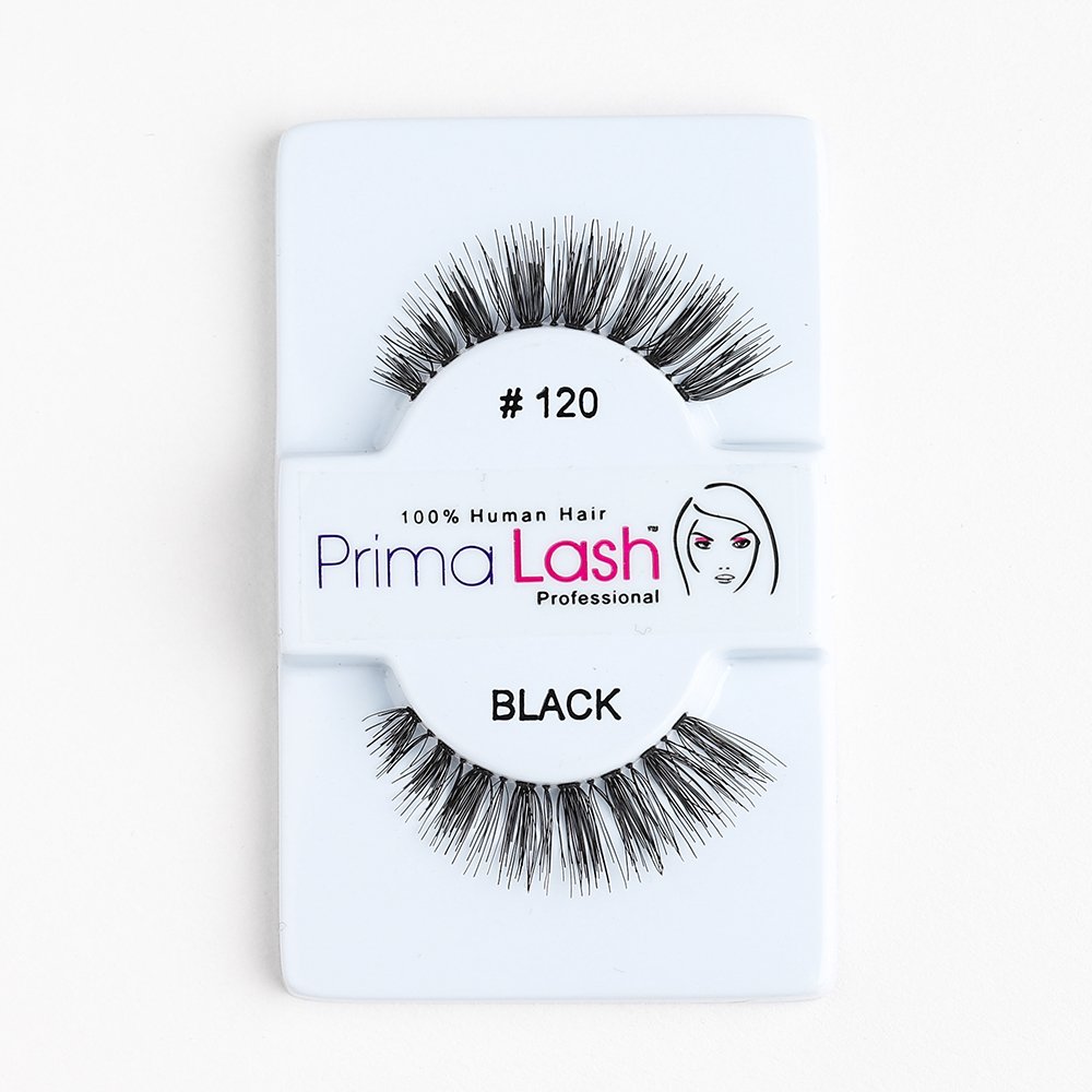 100% Human Hair False Lashes by PrimaLash Professional STYLE #120- Handmade Strip Lashes