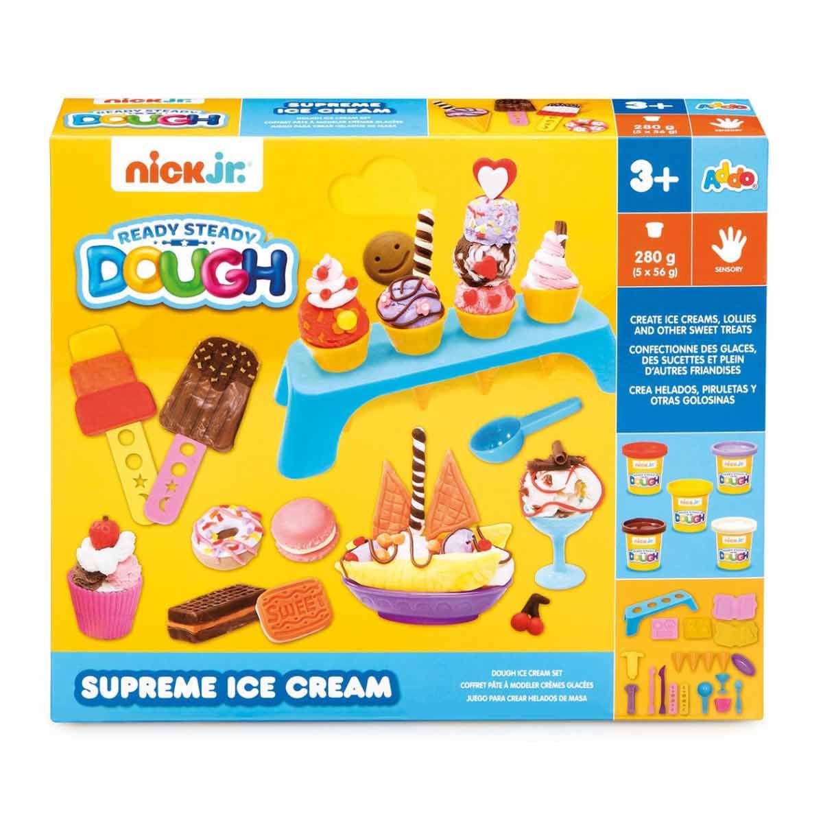 Addo Ready Steady Dough Nick Jr - Supreme Ice Cream Playset, Play Dough, Clay Toys, Moulding Arts & Craft, School Supply, Toys for Kids