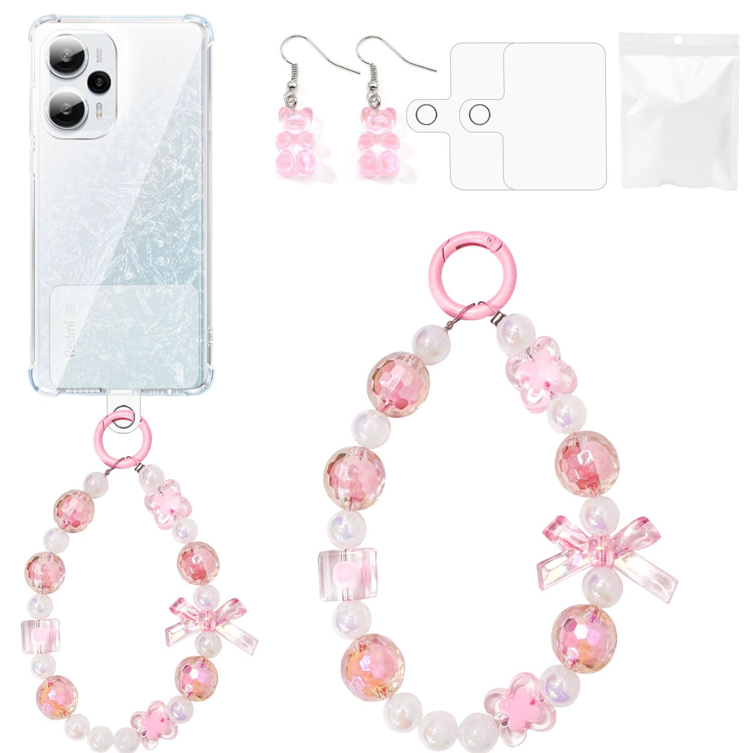 TecoKart® Phone Charms, Aesthetic Phone Keychain Mobile Phone Charms Strap 2PC Tether Tab Phone Accessories for Girls Handmade Pearl Wrist Strap(Delivery Earrings (B0D53NRPJ8) Amazon Price History, Amazon Price Tracker