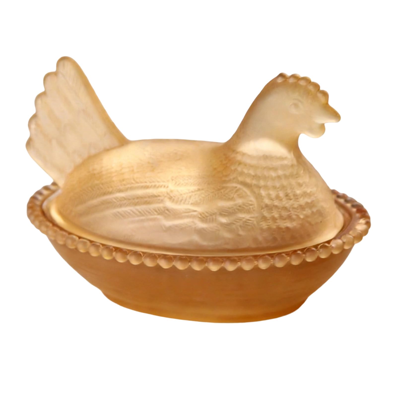 Shurhome Glass Candys Jar Hen on Nest Candy, Cookie Jars Biscuits Food Storage Container Decorative Snacks Bowl Glass Hen