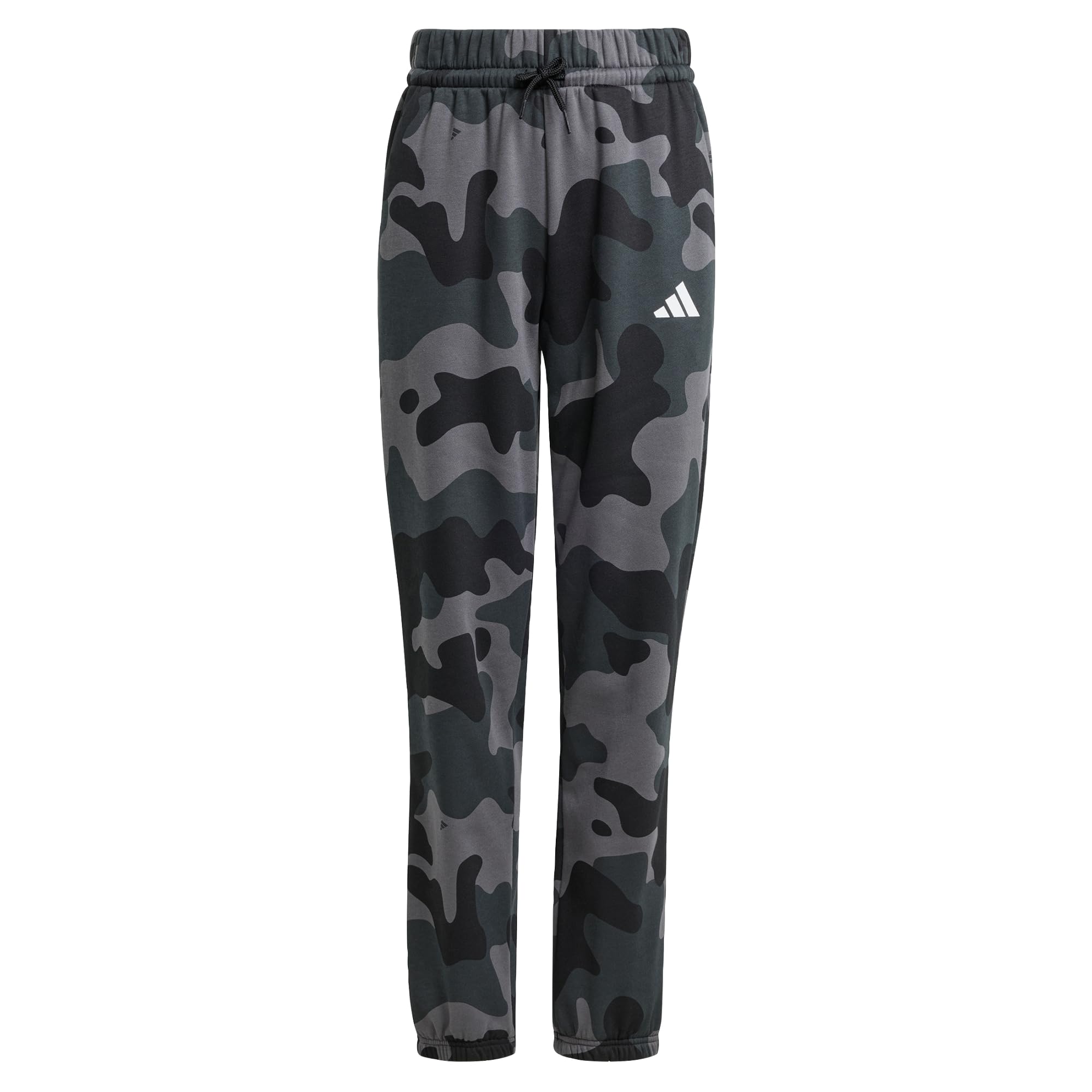 adidas Unisex Kids Seasonal Essentials Camo Fleece Pant Juniors, Black/White, 11-12 Years