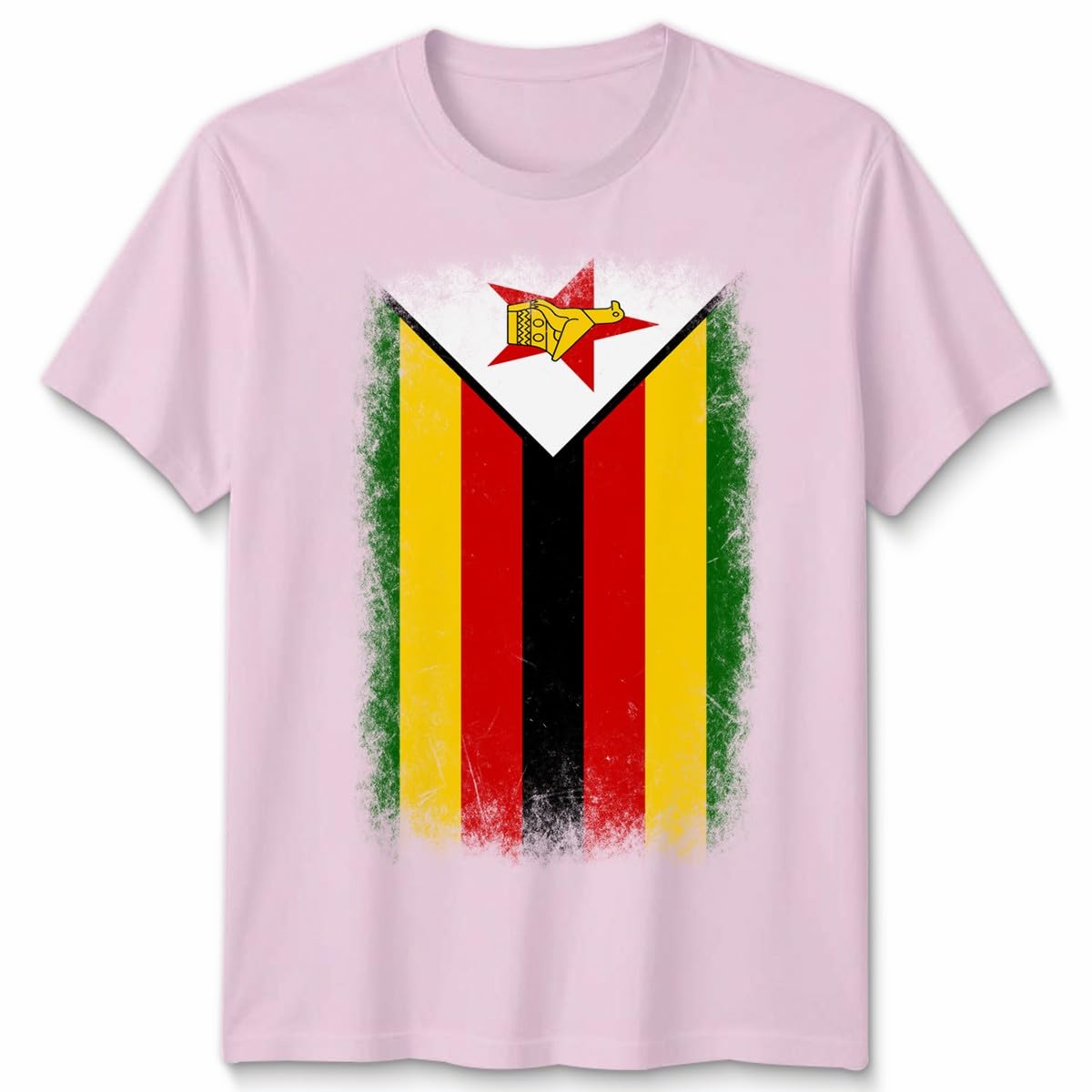 D&T Zimbabwe Faded Flag Unisex T Shirt Zimbabwean Football Jersey Gift Unisex M Light Pink