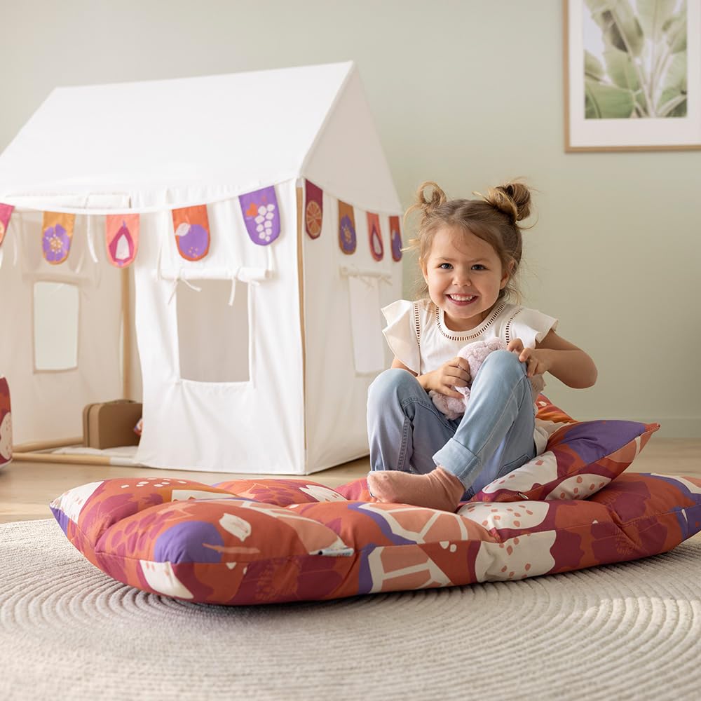howa 2 in 1 poltrona + divano per bambini – schienale regolabile in 6 posizioni colorful red 8603