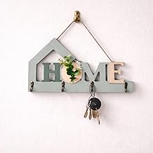 CraftVatika Wall Mounted Wooden Key Holder with 4 Hooks, Decorative Home Shape Key Rack for Wall, Entryway Organizer Stand for Home Entrance, Hanging Holder for Wall Decor, Housewarming Gift Item