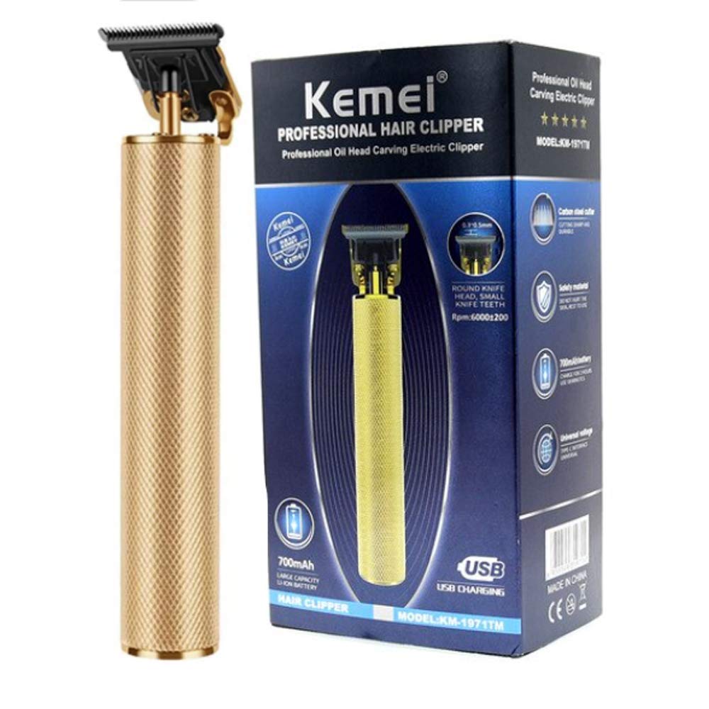 KEMEI 1971A Men's USB Rechargeable Ceramic Trimmer Barber Clipper Machine Hair Cutting, Beard Haircut Styling tool