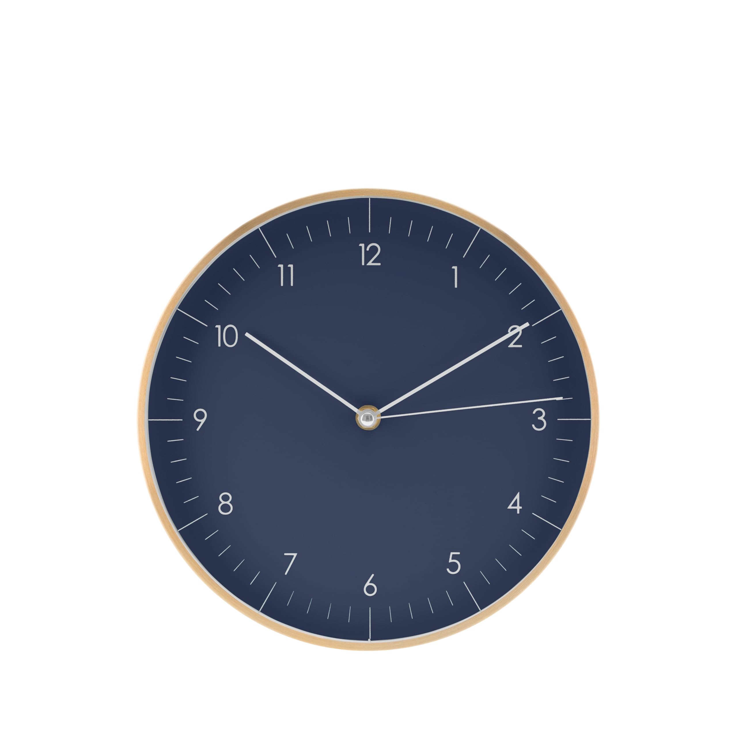 Sponsored Ad - LUUK LIFESTYLE Modern Quartz Wall Clock with Silent Movement, Scandinavian Design, Kitchen and Living Room Clock, Gift idea, Trendy Home Decor, 10 inch, in Dark Blue and Gold