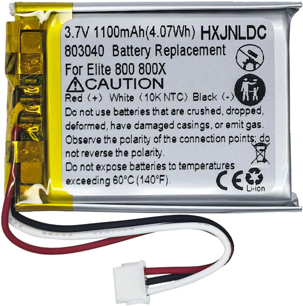 3.7V 803040 1100mAh Rechargeable Lithium Polymer Battery, Suitable for Turtle Beach Elite 800 Elite 800X Stealth 700 Gen 2 Wireless Surround Sound Gaming Headset๏ผDIY 3.7-5V Electronic Productsใ