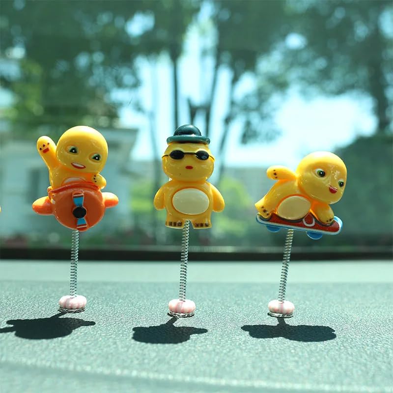 Image of YOURKARTS.COM Small Decorative Figurines Set for Car Dashboard, Desk & Home - Miniature Interior Decor Accents (Yellow Dragon Babies Set of 6)