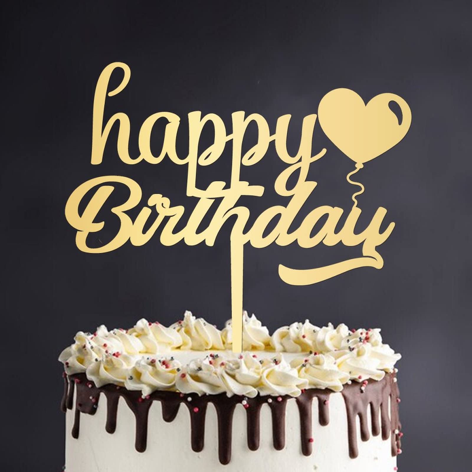 Amazon.com: Customized Names Numbers Colors Happy Birthday Cake Topper Pick  Happy Birthday Durable Baking Cake Insert Topper Cake Ornament for Birthday  Party Decorations : Grocery & Gourmet Food