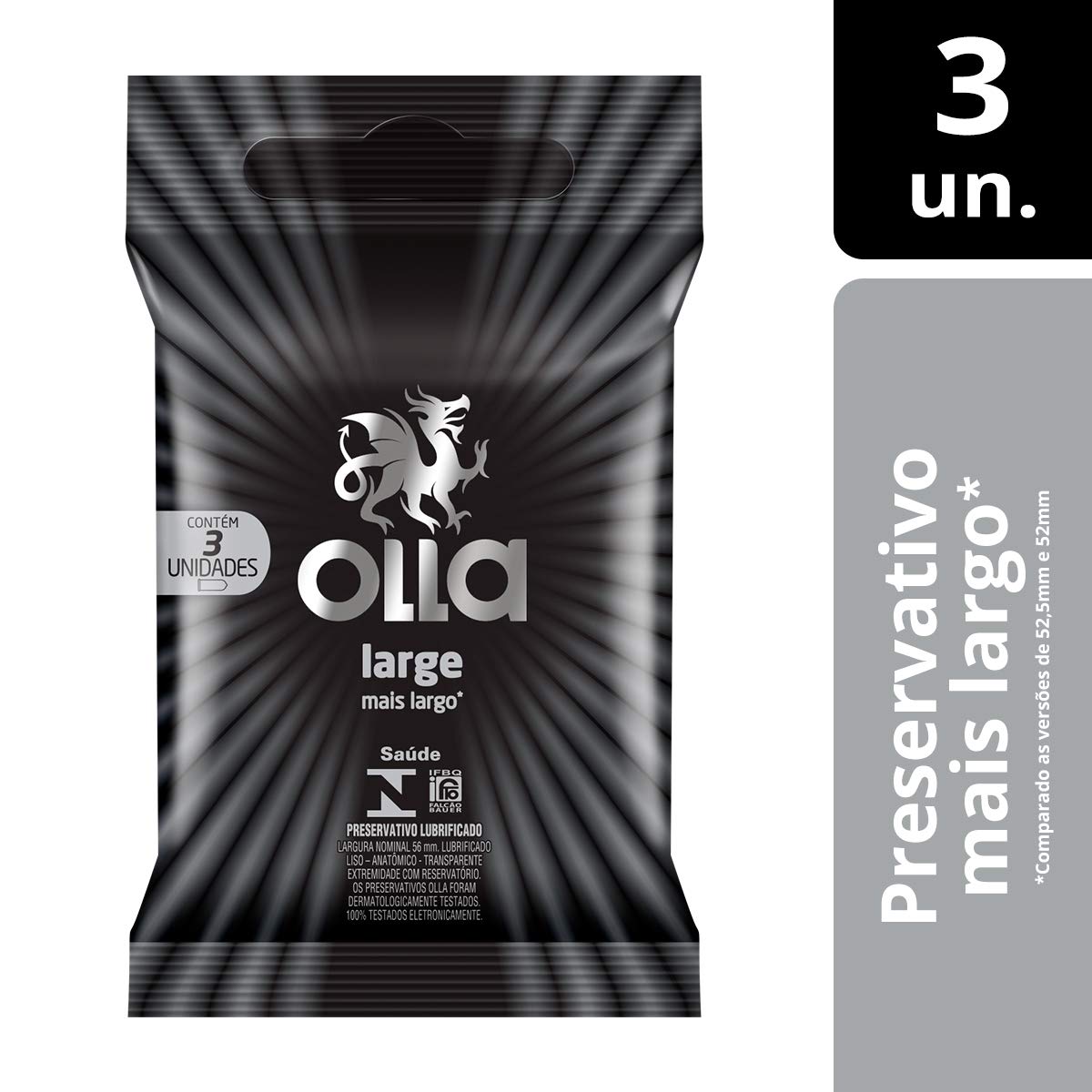 Olla Preservativo Camisinha Large 3 Unidades | Amazon.com.br