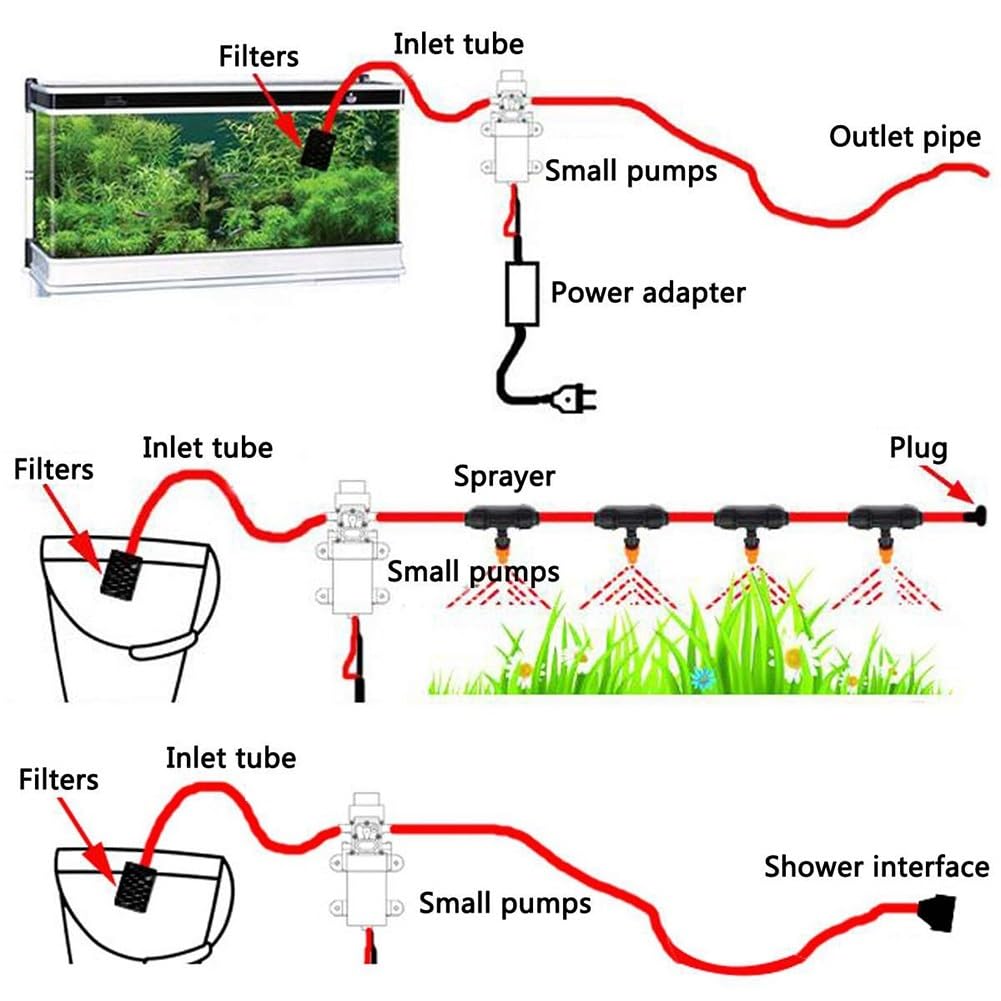 Pompy hydrauliczne, części i akcesoria 6 l/min wysokociśnieniowa membrana pompy wodnej mikro elektryczna pompka membranowa samozasysająca długotrwała ciągła pompa samozasysająca bezstopniowa (wątek
