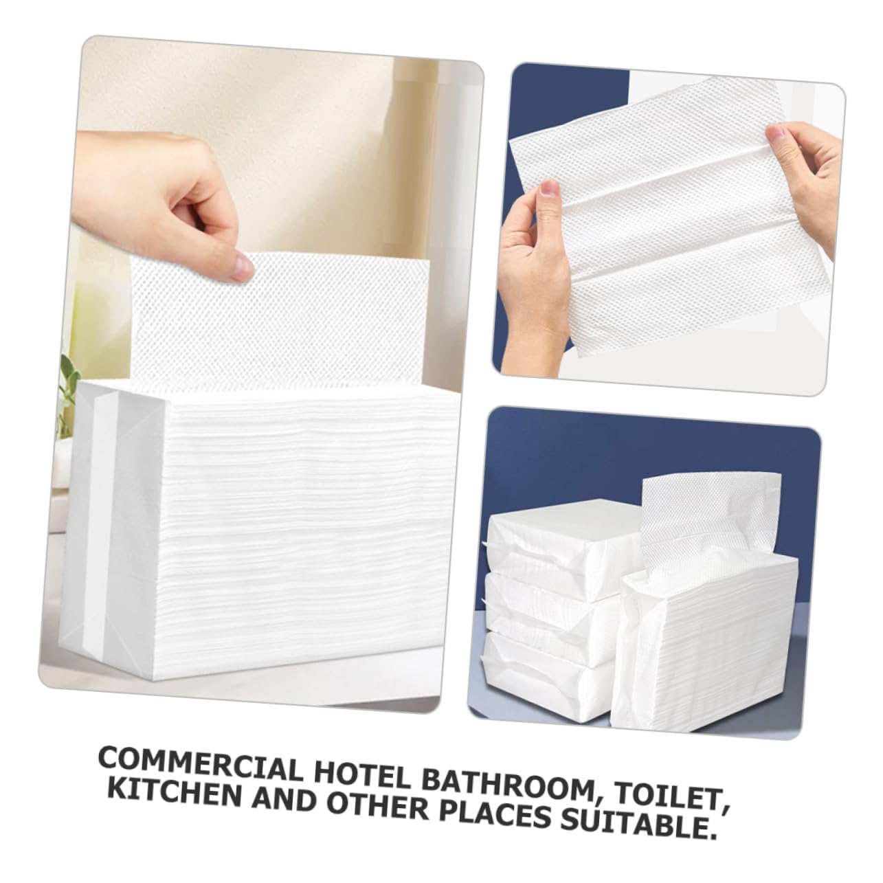 Asciugamani di Carta Multiuso per Bagno, 5 Buste, Bianco | Carta Assorbente ad Acqua, Uso in Cucina e Ristorazione, 120 Fogli Complessivi
