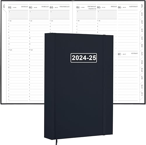 Agenda y agenda de citas 2024-2025, agenda diaria por hora de julio de 2024 a diciembre de 2025, libro de citas semanal 2024-2025 con pestañas e