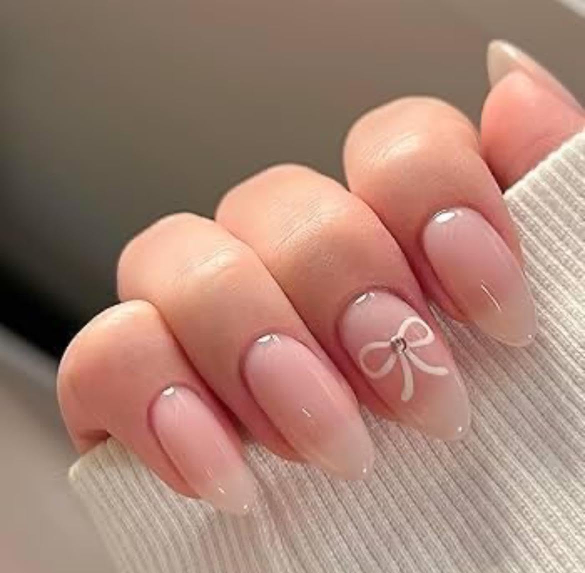 HAPPY FINGERS Artificial Nails - Pack of 12 Almond Shape Handmade Press-On With White Bow for Women & Girls | Reusable, Pre-Designed Nails | Perfect Decorative Fake Nails for Girls (Petal Pink)-image-7