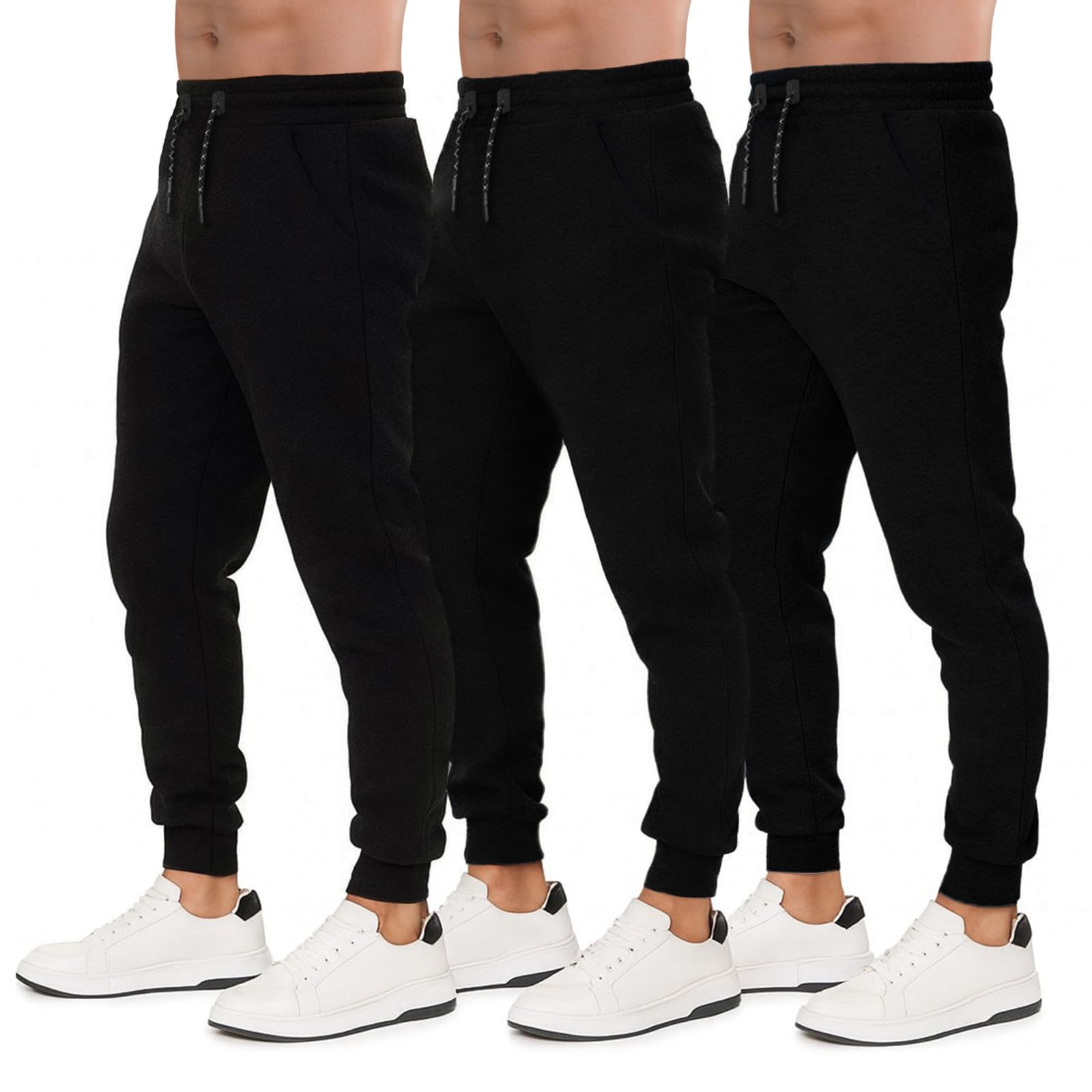 ALL IN SWEATS Men’s Sweatpants 3 Pack Joggers for Men - Athletic Sweatpants for Men with Pockets Workout Pants