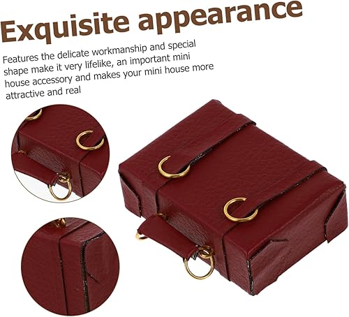 Miniatura 3 de PACKOVE Vintage Accessories Maleta Mini Viaje Maleta Miniatura Tronco Rojo Cuero Mini Casa Maleta