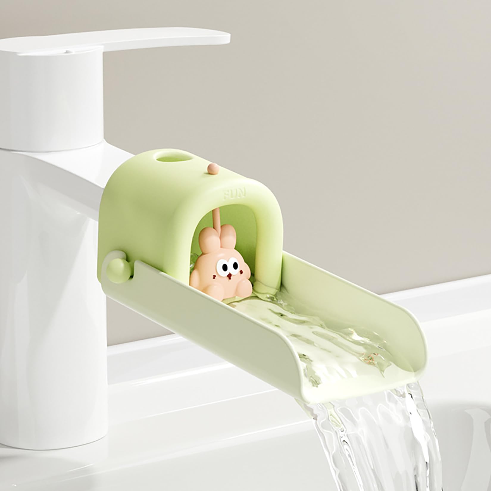 OLEWELL Faucet Extender Temperature Sensitive for Toddlers Silicone Sink Extender for Toddlers Faucet Extender for Babies Kids Children (Green)