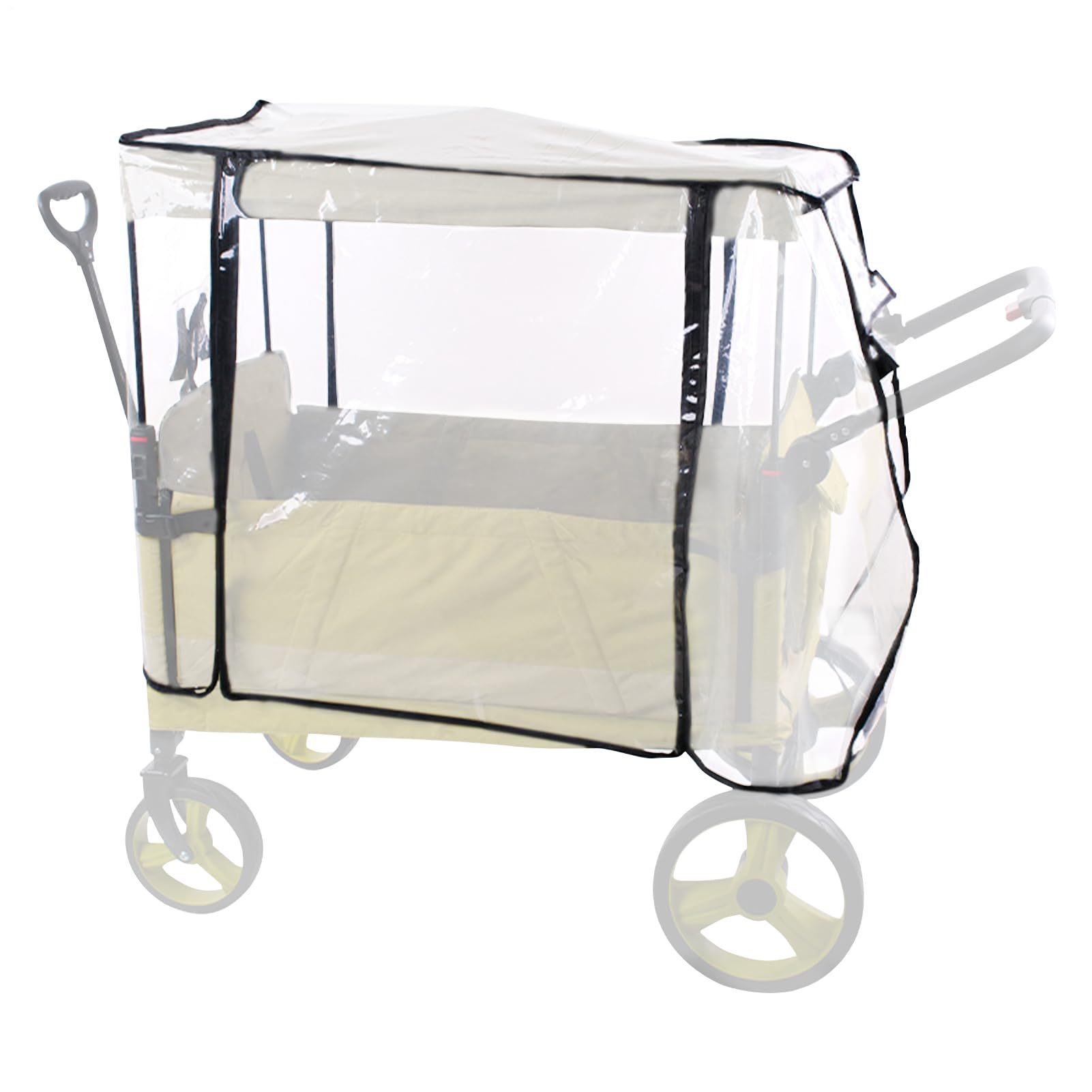 Housse de Pluie pour Poussette Protection Anti-Vent et Canopée Universelle
