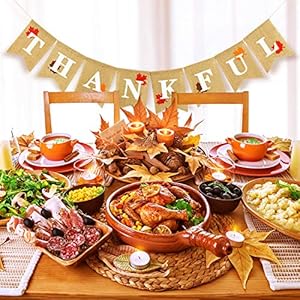 Whaline Thankful Burlap Banner with Rustic Autumn Maple Leaves Thanksgiving Day Decorations Garland Fall Harvest Home Decor Mantel Fireplace Wall Hanging Whaline Thankful Burlap Banner with Rustic Autumn Maple Leaves Thanksgiving Day Decorations Garland Fall Harvest Home Decor Mantel Fireplace Wall Hanging