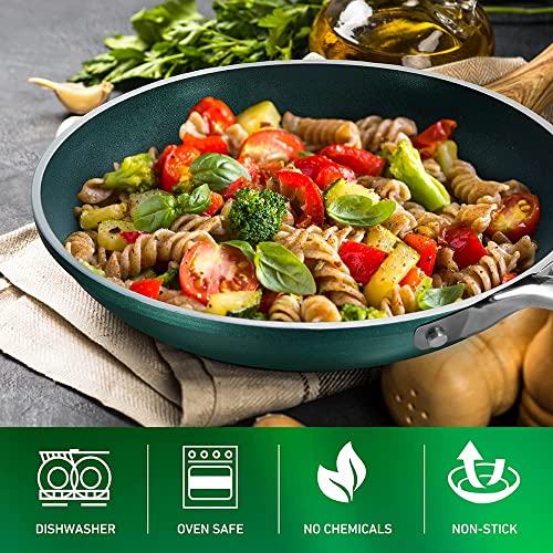 Granitestone Emerald Non Stick Frying Pan, 10” Frying Pan Nonstick, Long Lasting Non Stick Pan For Cooking, Egg Pan, Stay Cool Handle, Scratch Resistant, Easy Cleanup, Dishwasher Oven Safe, Toxin Free #TOP4