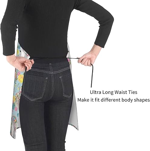 Miniatura 4 de Delantal con 2 bolsillos delantal unisex para cocina restaurante barbacoa pintura manualidades