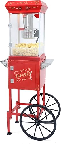 Miniatura 14 de Máquina de carrito de palomitas de maíz de 16 onzas sobre ruedas, máquina de palomitas de maíz de 850 W para 64 tazas de palomitas de maíz por lote,