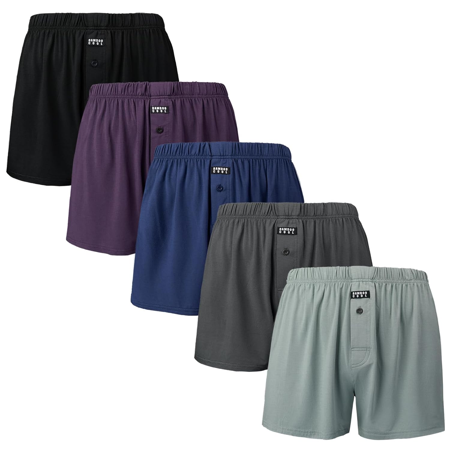 BAMBOO COOL Mens Boxers Underwear Boxer Shorts for Men Classic Loose Stretch Short