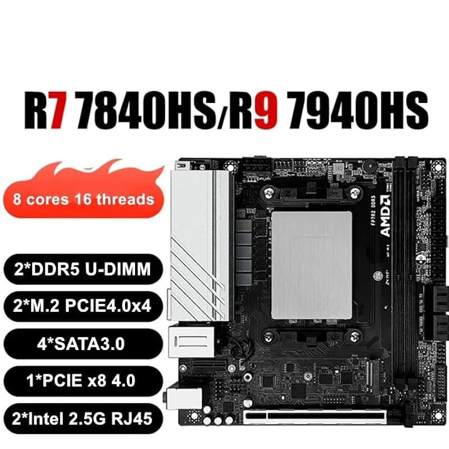 Amazon.com: N17 NAS Motherboard AMD Ryzen 7 7840HS 2xNVMe