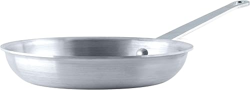 Winco Sarténsartén de aluminio de grado comercial, acabado natural, 7 pulgadas