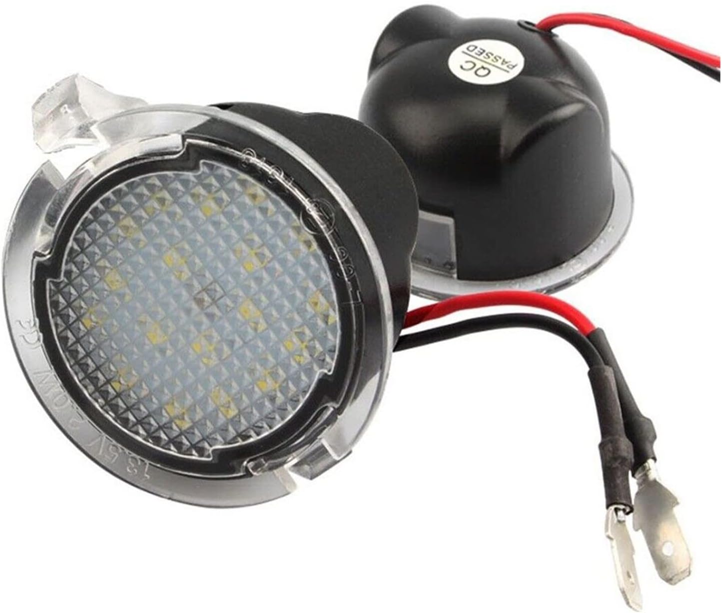 رقم لوحة ضوء 2PCS LED Side Mirror Puddle Lights 6000K For M&ust&ang For Mondeo-MK5 Under Side Rearview Mirror Puddle Light ضوء لوحة الرخصة