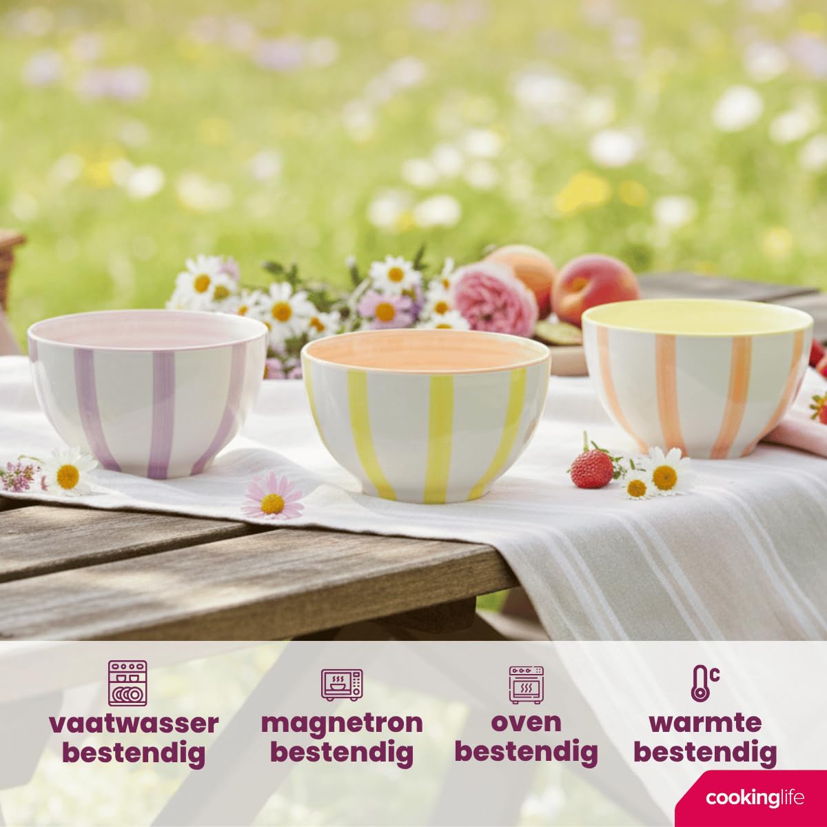 Cookinglife miski do zupy/miski wiosenne wibracje Ø 14 cm - 6 sztuk