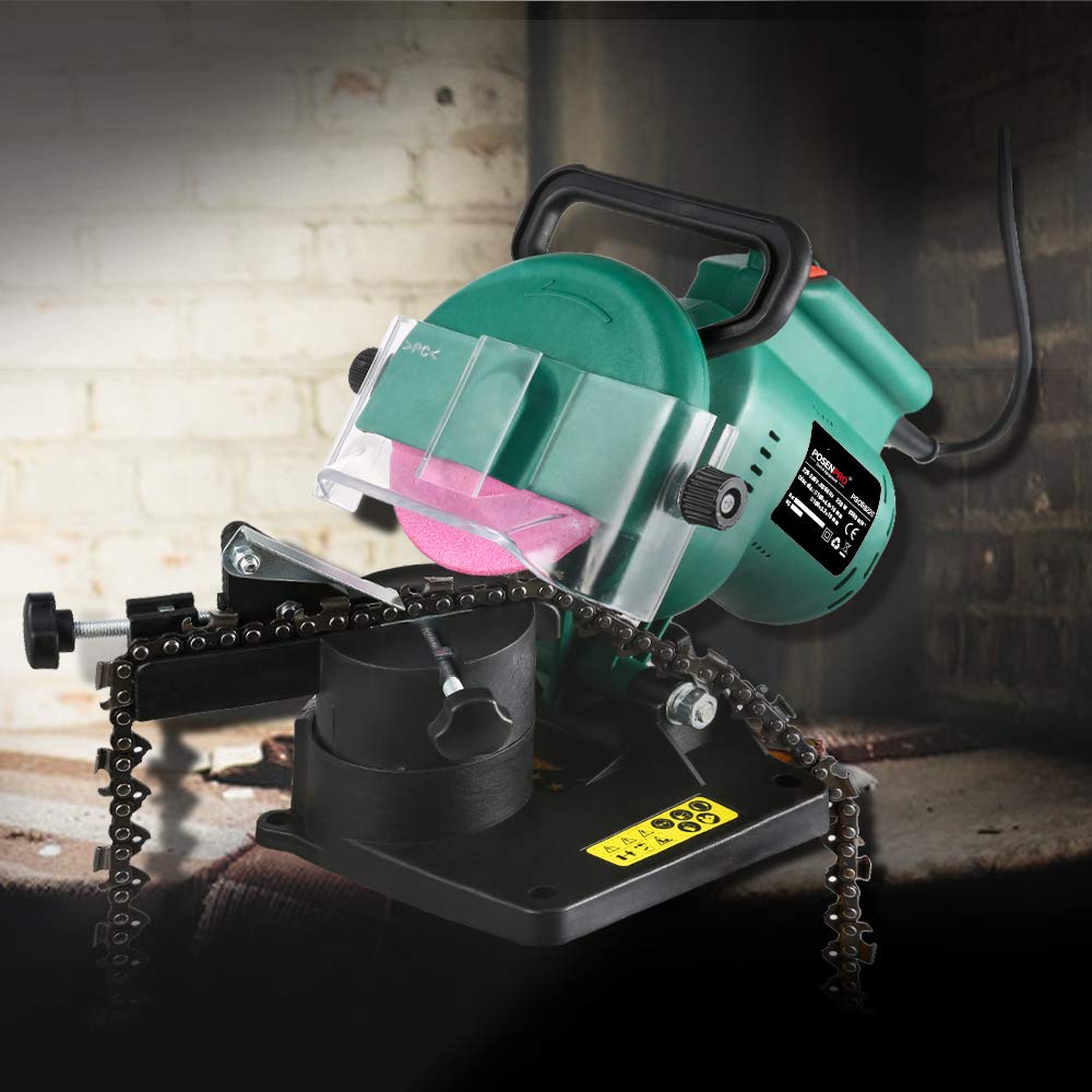 POSENPRO Affûteuse de chaîne de tronçonneuse électrique 220 W, 8500 tr/min, meule 100 x 10 x 3,2 mm