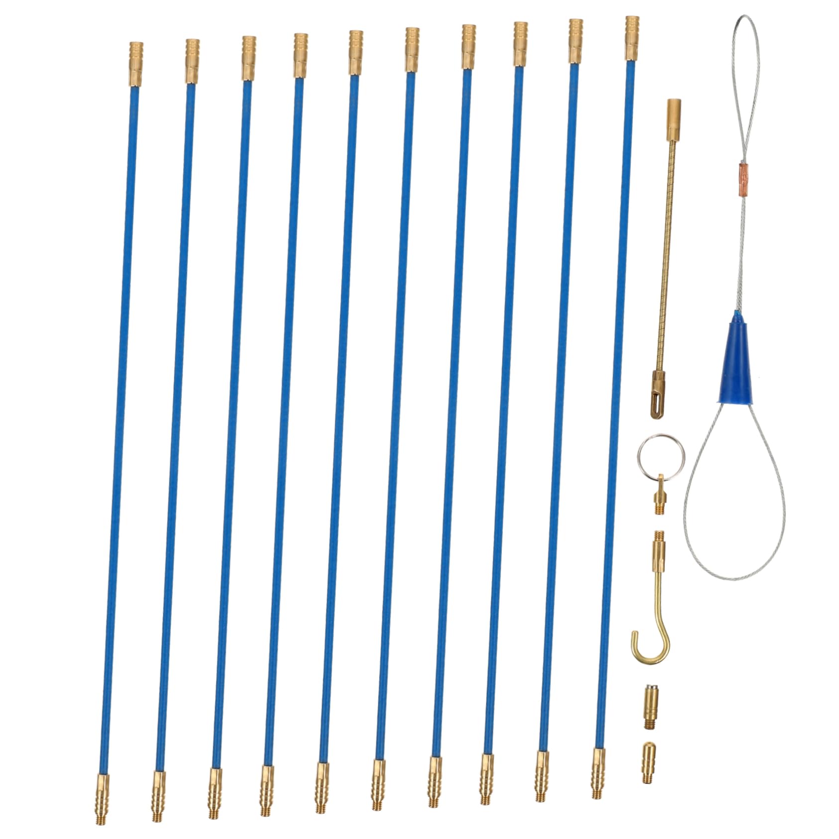 jojofuny 2sätze Fiberglas Kabelziehwerkzeug Für Elektroinstallation Teiliges Mit Fischband Und Flexiblen Kupferleitungen Zum Durchziehen Von Kabeln Durch Wände Und Decken