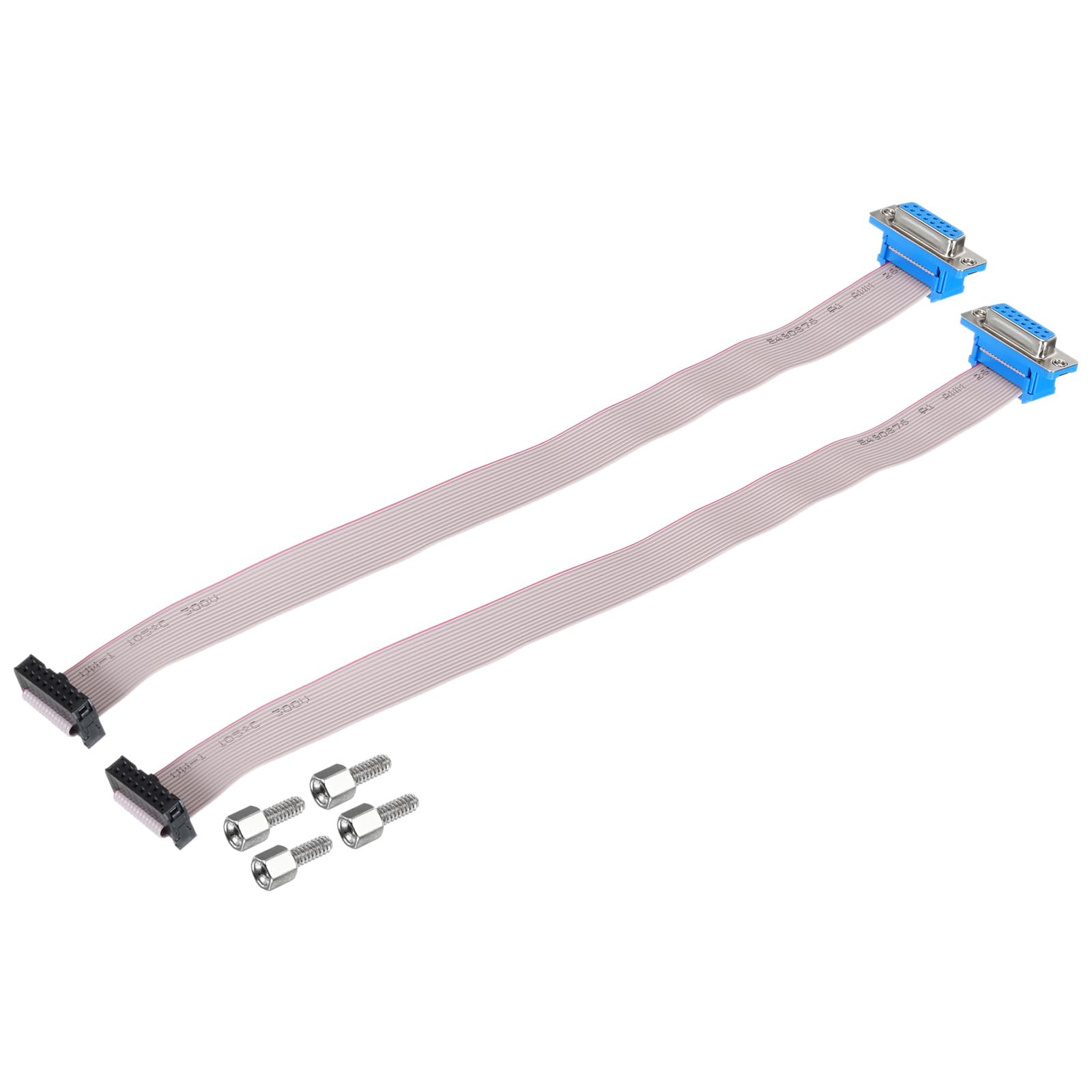 QUARKZMAN Cavo a Nastro Piatto Idc 14Pin, Passo 2.0mm, connettore Fc a Fc, Lunghezza 30cm, Filo Grigio per Computer, display Led, Dvd, 2 Pezzi