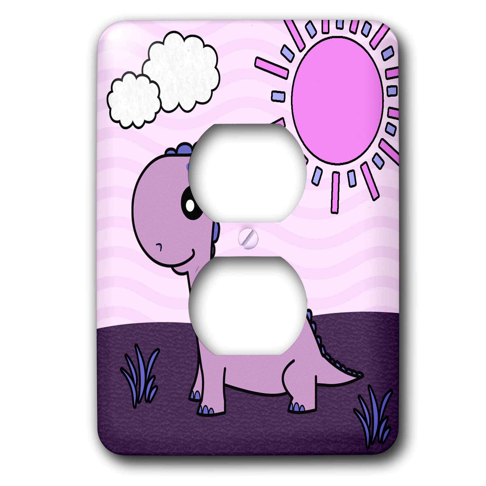 Couverture de prise de courant dinosaure violet decoration murale lsp