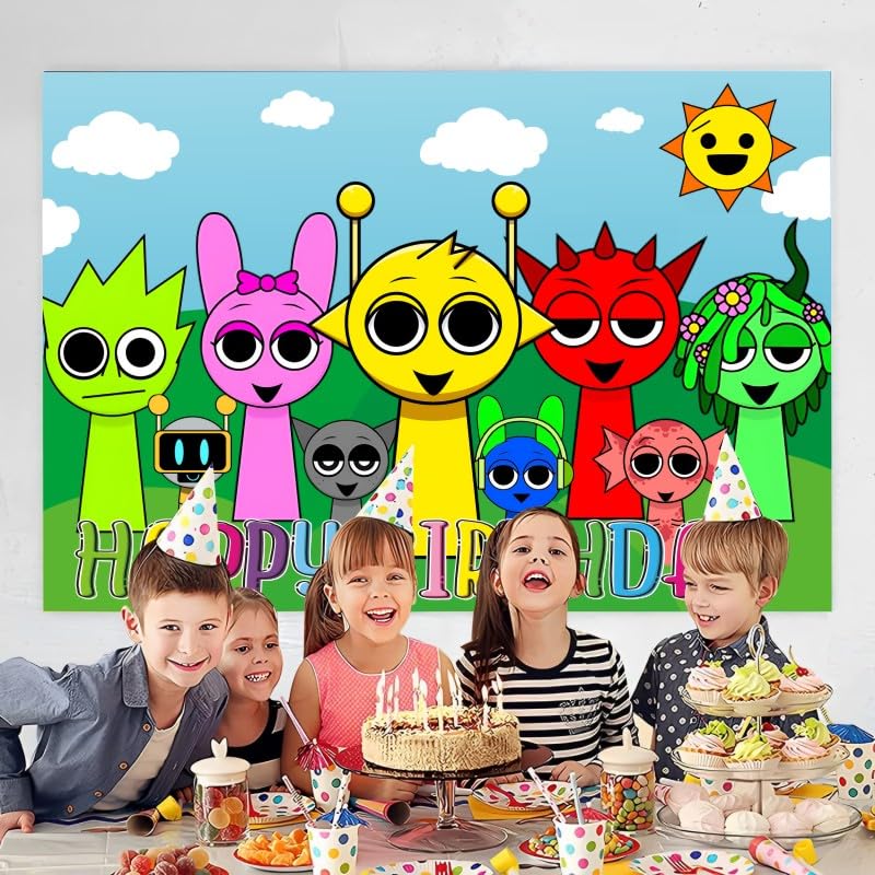 Geburtstags-Türbanner Für Kinder – 180 X 89 Cm, Buntes Kuchen-Design Mit Luftballons & Süßigkeiten