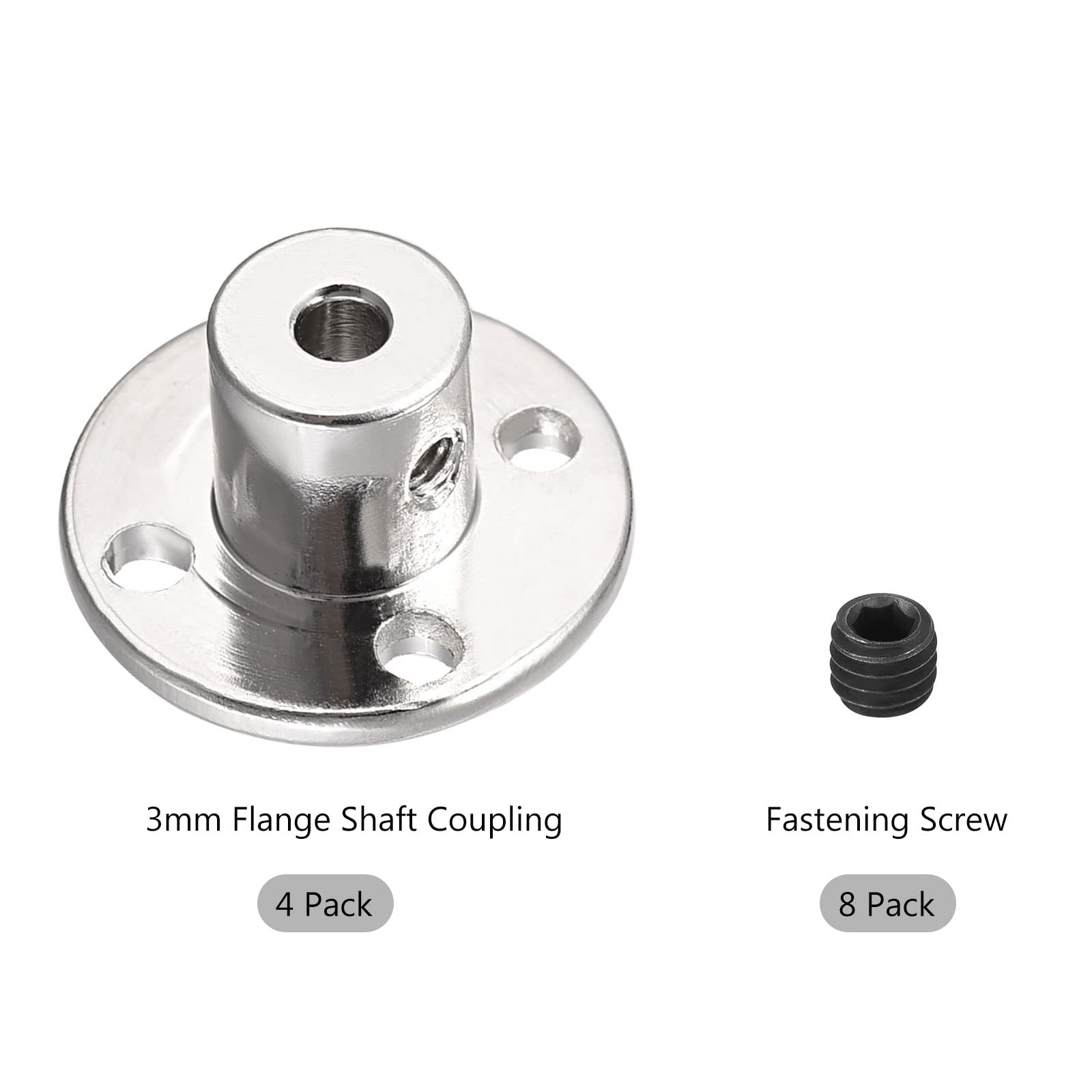 DMiotech 4er-Set Flanschkupplung 3 Mm Innendurchmesser – Starre Wellenkupplung Aus Alulegierung Für RC-Modelle & Motoren, Silber