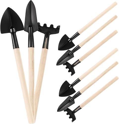 Pala pequeña de 9 uds. Rastrillo de suelo para jardinería, pala de flores, herramienta de jardinería, herramientas de jardinería, pala de