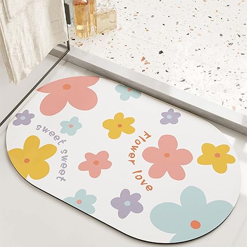 Tapete de baño súper absorbente, tapete antideslizante para entrada de baño de dibujos animados, tapete absorbente para el hogar, cojín de secado