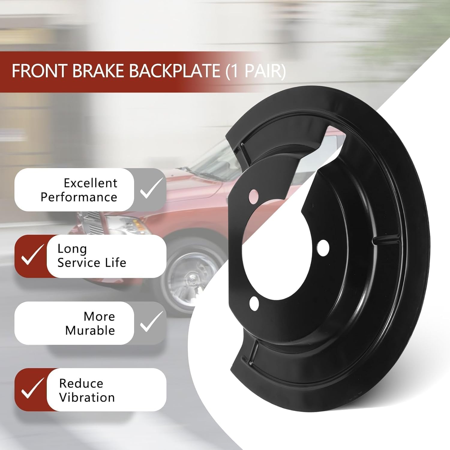 924-684 Front Brake Backing Plate Compatible with R-am 1500 2002-2010,1500 Classic 2019, 1500 2011-2018 Replace 68232018AA 68232019AA Front Brake Dust Shields,1 Pair and Easy to Install