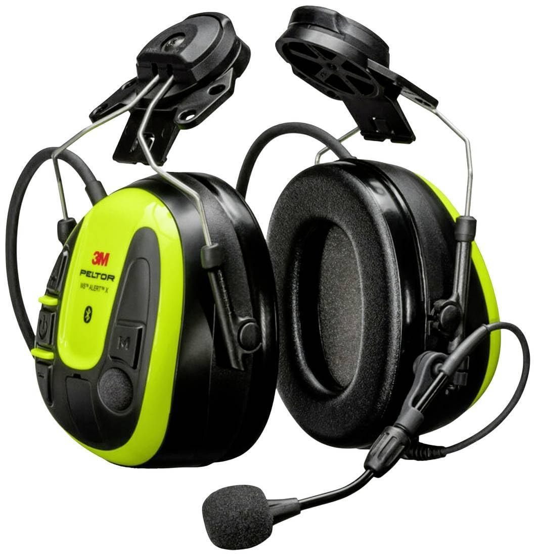 3M PELTOR WS ALERT X Orejeras, MRX21P3E4WS6 | cazoletas de color amarillo brillante, acopladas al casco, compatibles con aplicaciones móviles