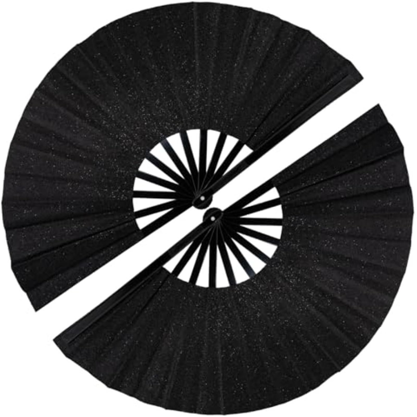 WLIHDB 10Pcs Glitter Large Rave Fans, Folding Clack Handheld Foldable Hand Fan for Summer(Color9)