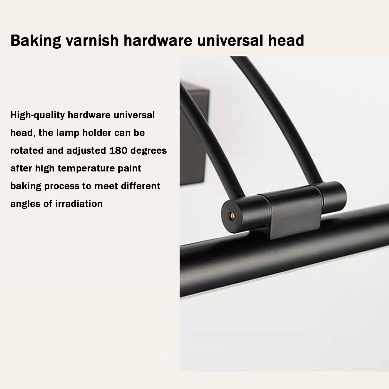 LED Spiegel Wandleuchten Schwarz Wasserdicht Wandbeleuchtung 270° Verstellbar Schwenkbar Wandlampe Acryl Minimalistisch Dekorativ Wandleuchten Interieur Badleuchte (Weißes Licht,58cm)