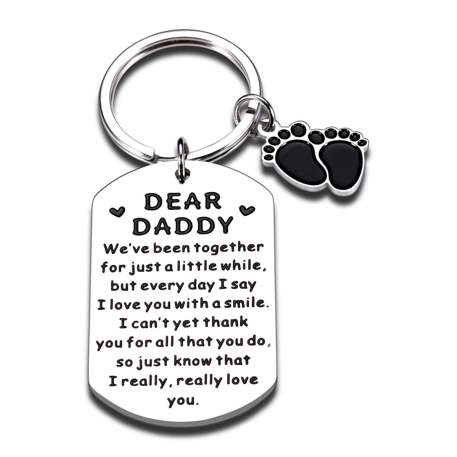 Baby Announce Pregnancy Footprint Charm - New Dad Gifts for Soon To Be Dads, First Time Fathers, Boyfriends & Husbands - Fathers Day Gift