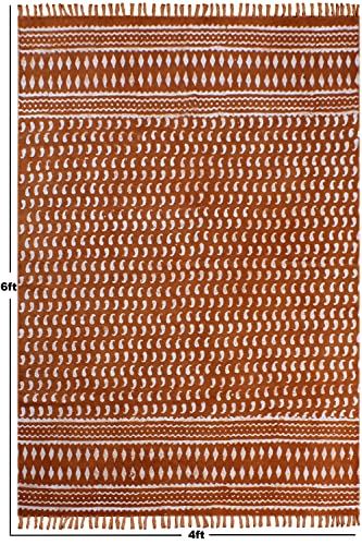 Tapis bohème imprimé à la main en coton de qualité supérieure - 4