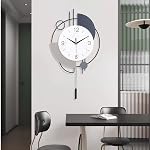 Wall Clock,Decorative Wall Clocks with Pendulum,Silent Quality Quartz Wall Clock Battery Operated,Large Wall Clock for Living Room,Kitchen,Home,Bathroom,Bedroom Wall Decor,13x21.65inch(Black)