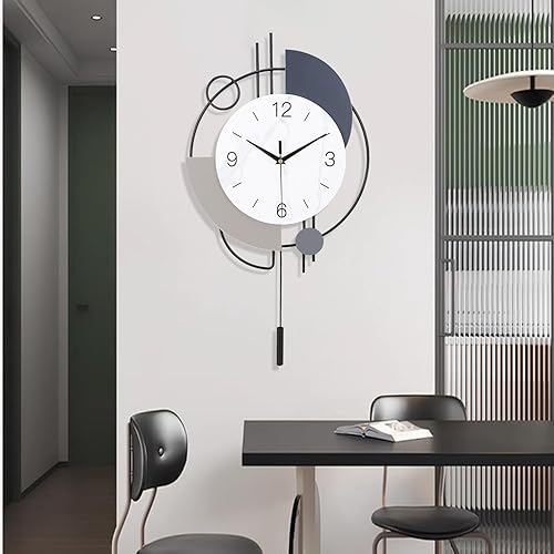 Miniatura 7 de Relojes de pared decorativos con péndulo, cuarzo de calidad silenciosa, funciona con pilas, reloj de pared grande para sala de estar, cocina, hogar,